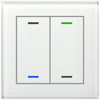 Poussoir KNX RGBW ENC MDT BE-GTL2TW.01 2t/4a temp.verre blanc "neutre"