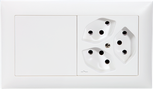 UP-Kombination Edue 1x2, Blind o. Schraube + 3xT13 1xS ws