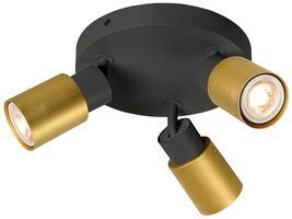 Spot SLV PURI 2.0 Tube CW GU10 3×6W REG Ø180×113mm nero/oro