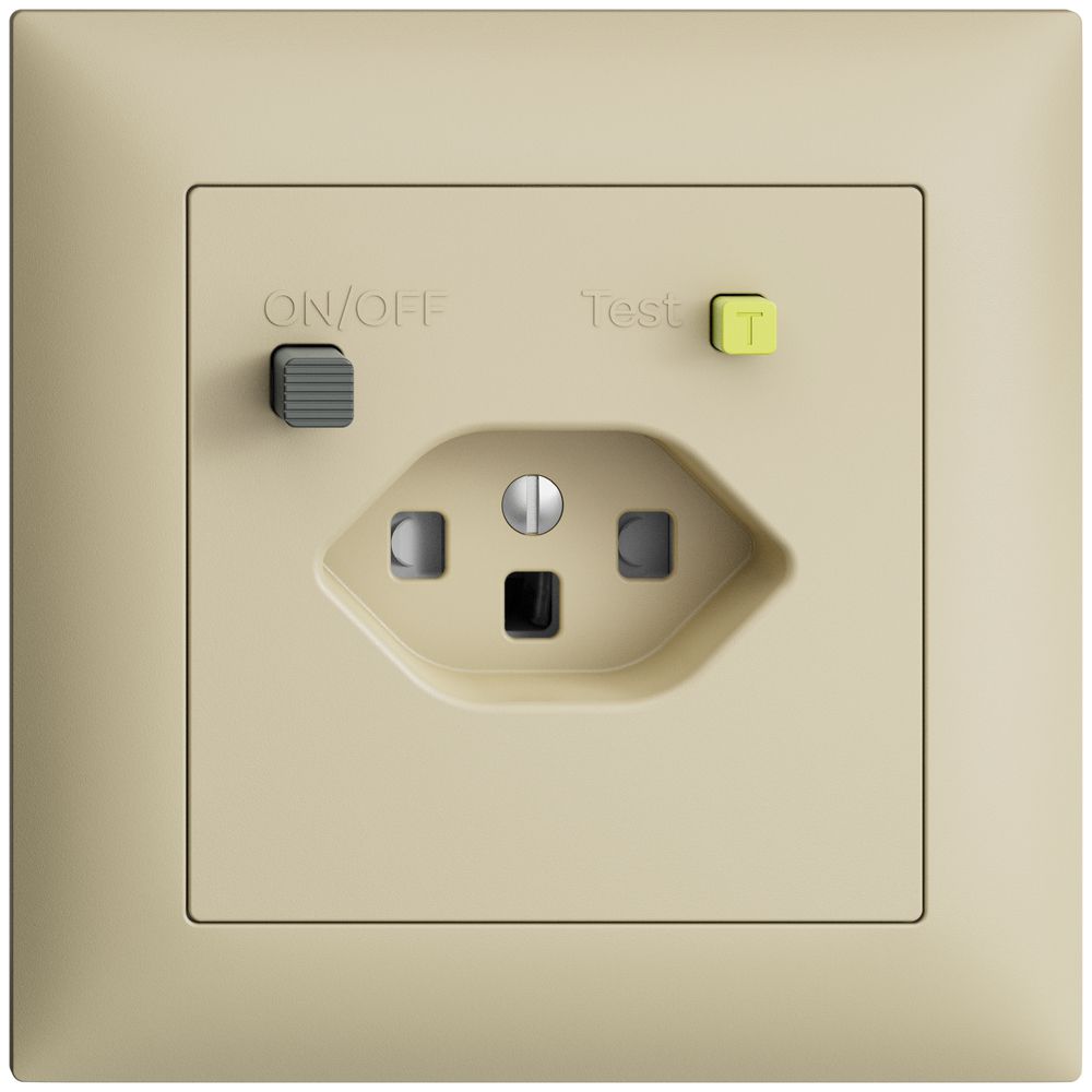 Prise ENC EDIZIOdue T23 FI 30mA FMI, shutter, vanille