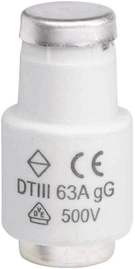 D-Sicherung DTIII 63A 500V gG mit Kennmelder
