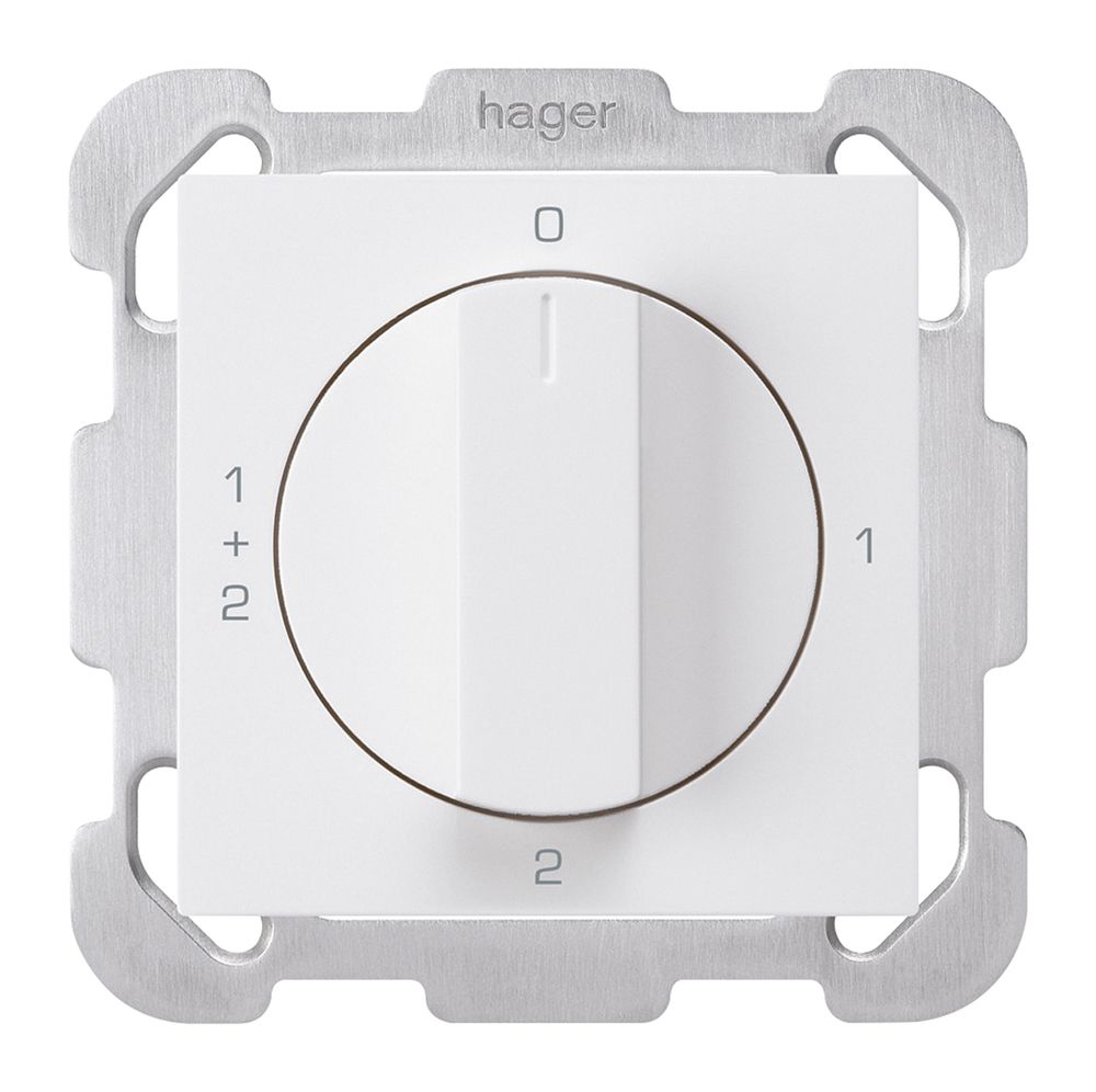 UP-Drehschalter kallysto 1/1L weiss mit Drehgriff