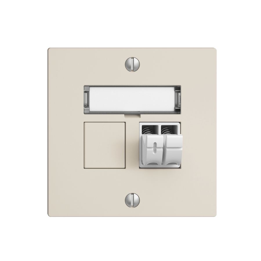 Prise audio Push Type EDIZIOdue F, 1×, kit d'inscription, crema