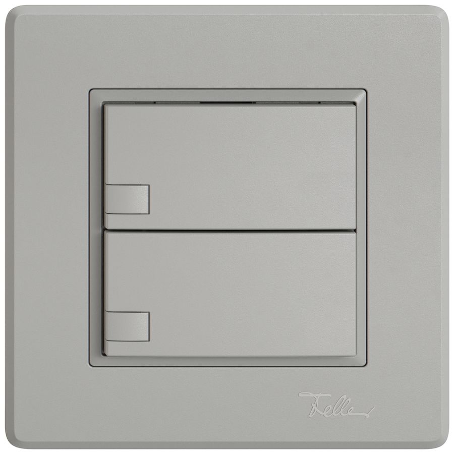 Poussoir universel ENC EDIZIO.liv UNI SNAPFIX® 5…48V s.LED 2× comm.1T grc