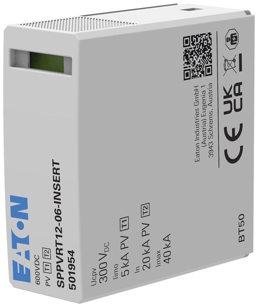 Inserto per scaricatore combinato Eaton SPPVRT12-06 DC 600V 2.5kV