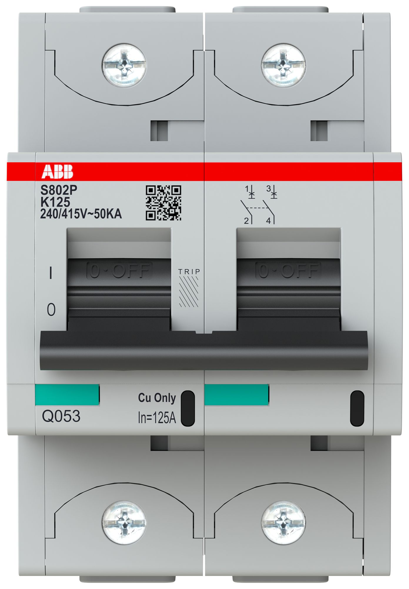 Leitungsschutzschalter ABB S802P-K125 2P 400V K-125A 50kA 3.5TE