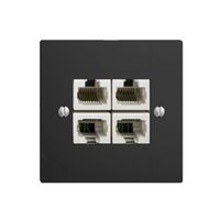 Inserto per presa di raccordo INC 4×RJ45/u 4P sep. EDIZIOdue nero ITplus