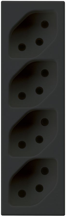 Prise INC Hager 4×13 1×commuté FLF noir