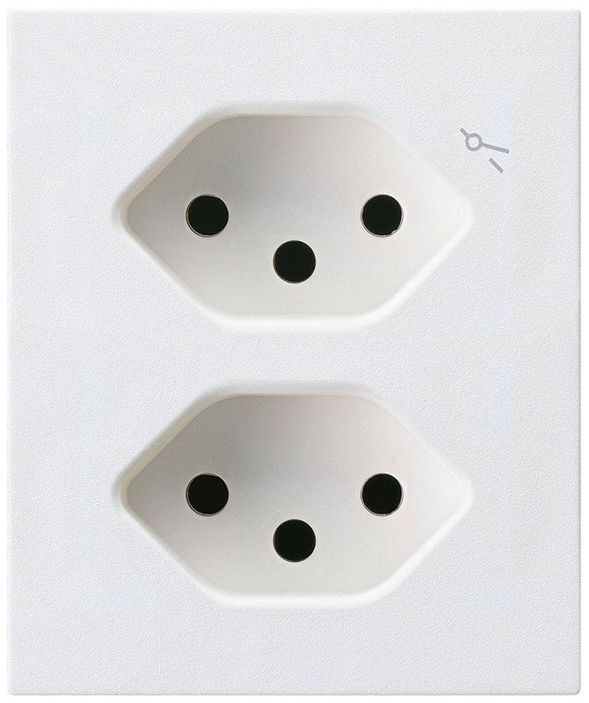 FLF-Steckdose Hager 2×Typ 13 1×S D weiss