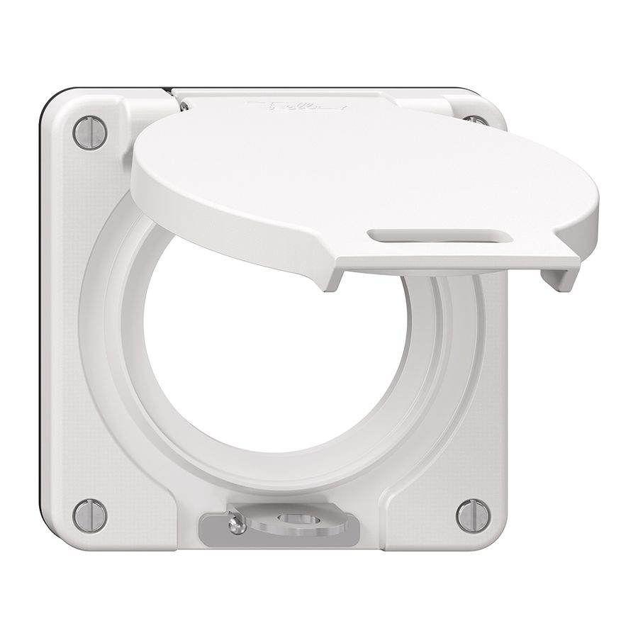 Deckel mit Klappdeckel NEVO Ø53mm abschliessbar ws (Dicht.sz)