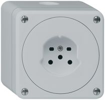 Prise AP HA robusto type 15 avec bornes enfichables gris