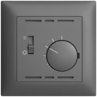 Termostato ENC EDIZIOdue, c.interruttore, riscald./refr., 88×88mm, grigio scuro