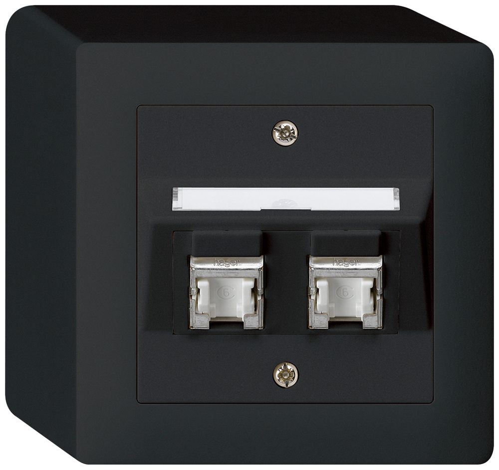 AP-Dose kallysto Kat.6 2RJ45/s schwarz