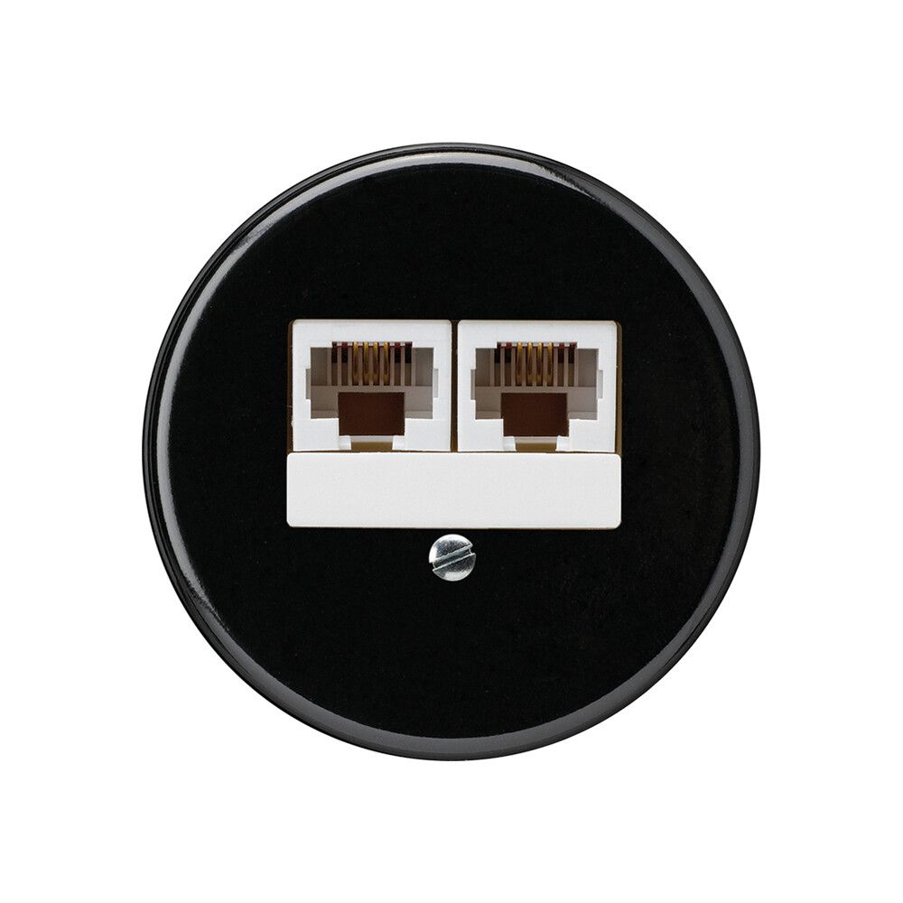 Einsatz zu UP-Dose basico 2×RJ45u getrennt schwarz