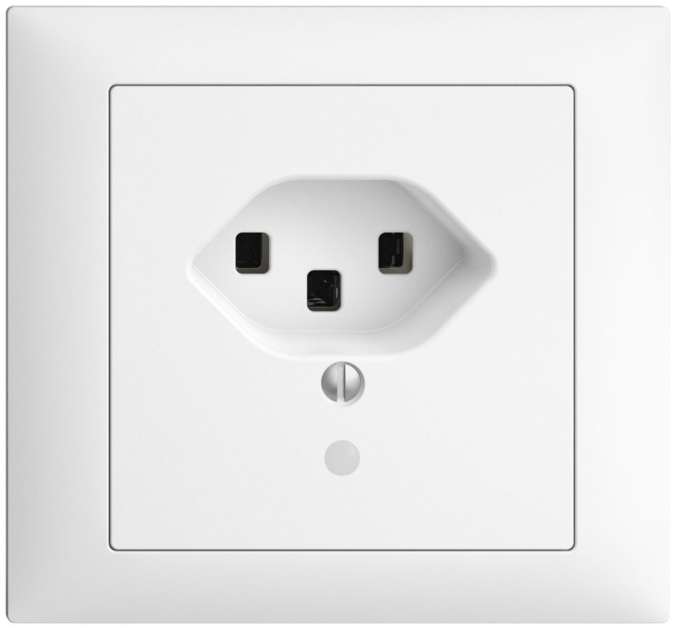 Prise INC EDIZIOdue T23 16A blanc, avec LED vert, bornes enf.