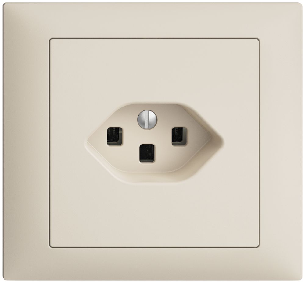 EB-Steckdose EDIZIOdue T23 16A crema, mit Steckklemmen