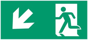 Pictogramme Lumatec A2/1 200.37G, flèche vers bas à gauche, à coller