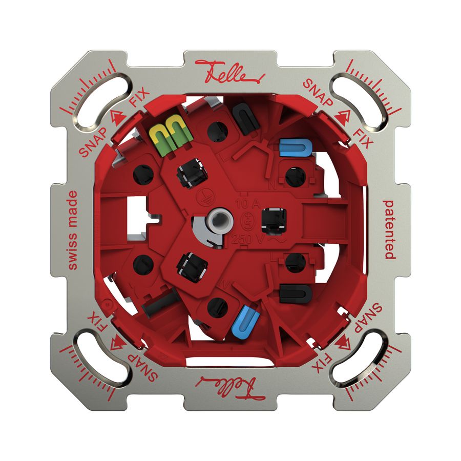 UP-Steckdose Feller SNAPFIX® 3×T13 mit Shutter