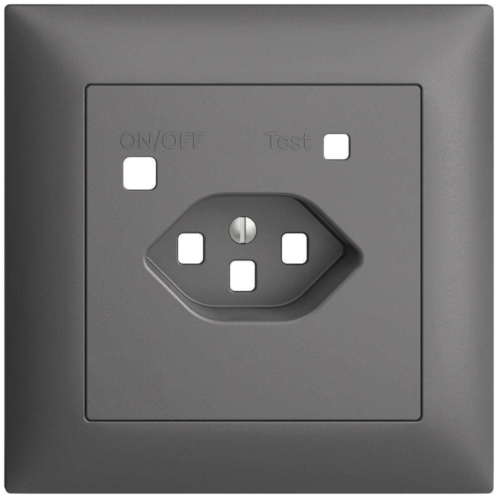 Frontset EDIZIOdue zu FI-Steckdose FMI, T23, dunkelgrau