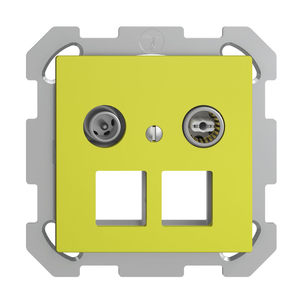 Prise multimédia 11dB ENC Edue FM, prise terminale/passage, 2×RJ45 Keystone lem