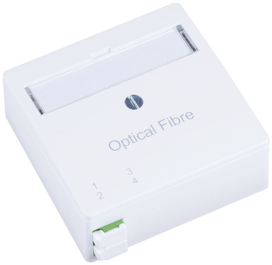 UP-LWL-Anschlussdose R&M, 1×LC/d APC SM, 60×60mm, weiss