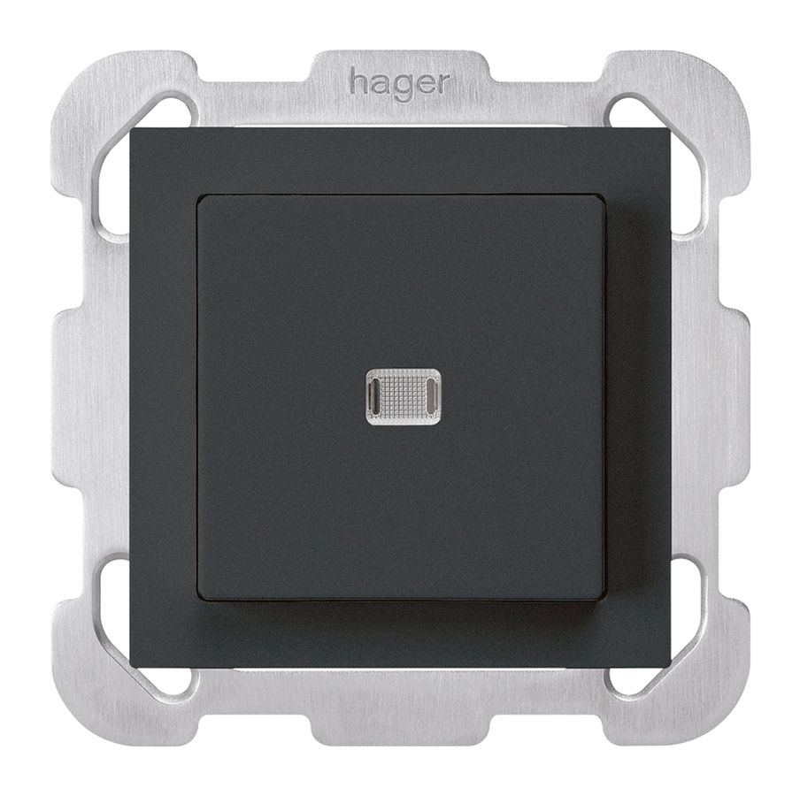 UP-Leuchtdruckschalter kallysto 3/2L schwarz mit Befestigungsplatte