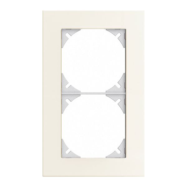 Abdeckrahmen EDIZIOdue prestige 2×1 aluminium weiss