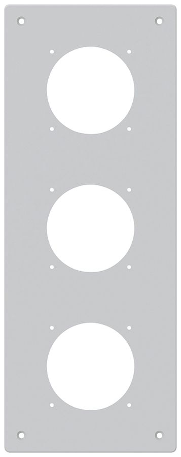 UP-Montageplatte robusto 3×1 Aluminium, grau