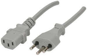 Apparatekabel MH, T12/C13, Td 3×0.75mm² 1m, grau