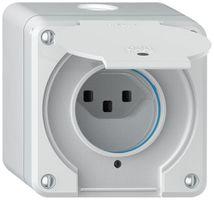 AP-Steckdose robusto 1×Typ 23 beleuchtet IP55 weiss