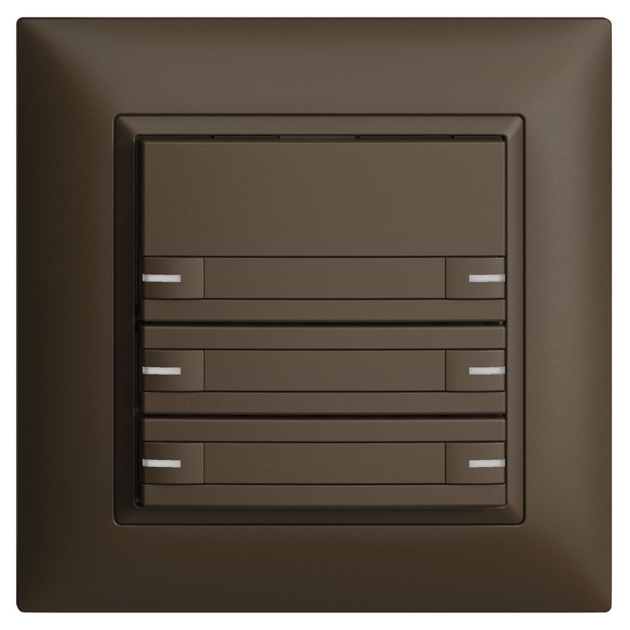 UP-KNX-Taster RGB EDUE FMI, 250mW, m.RGB-LED, m.Papier, 6×Taste, 1×Tastenb., cof