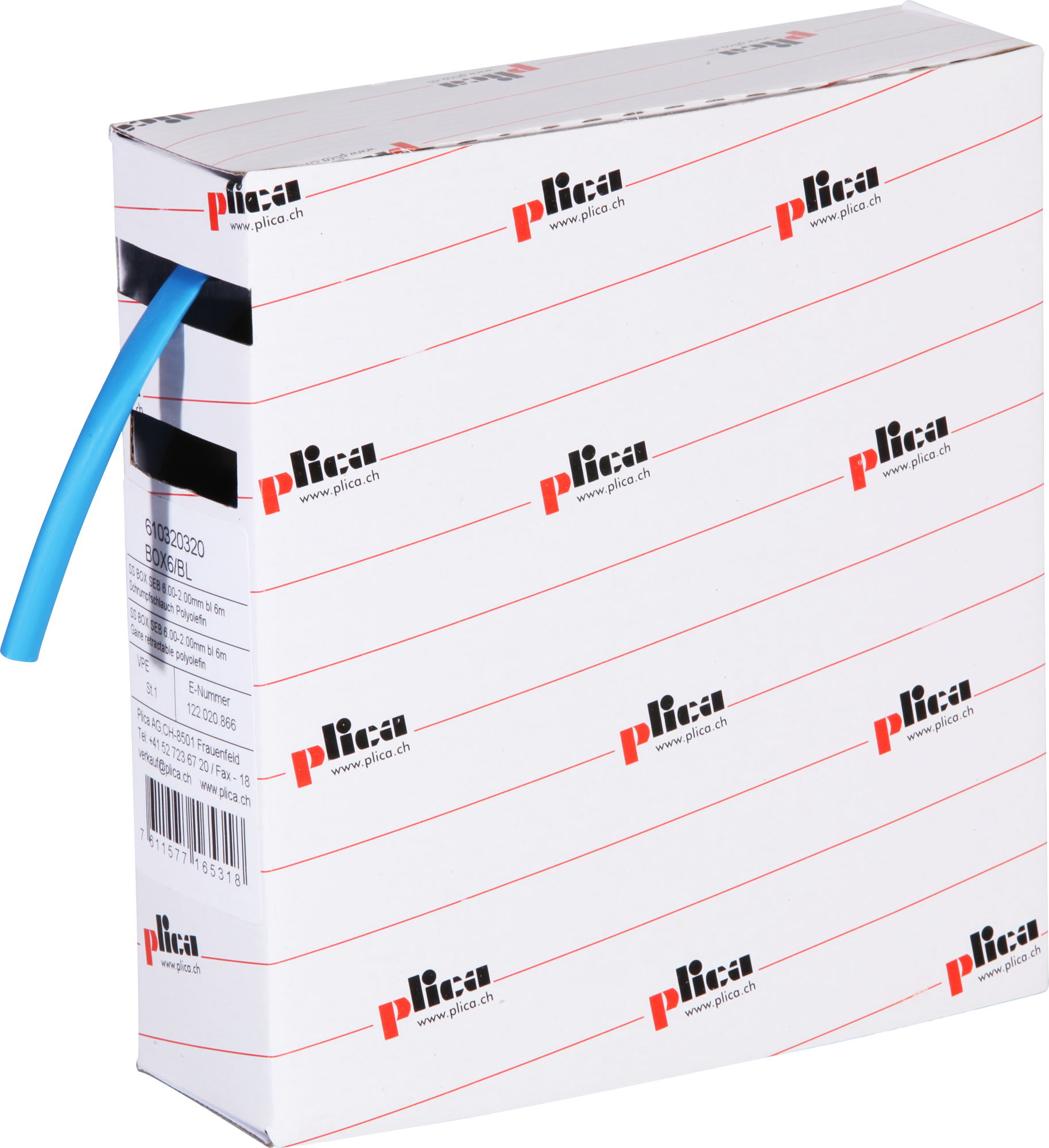 Guaina retrattile 3:1 6/2 blu box con 6m