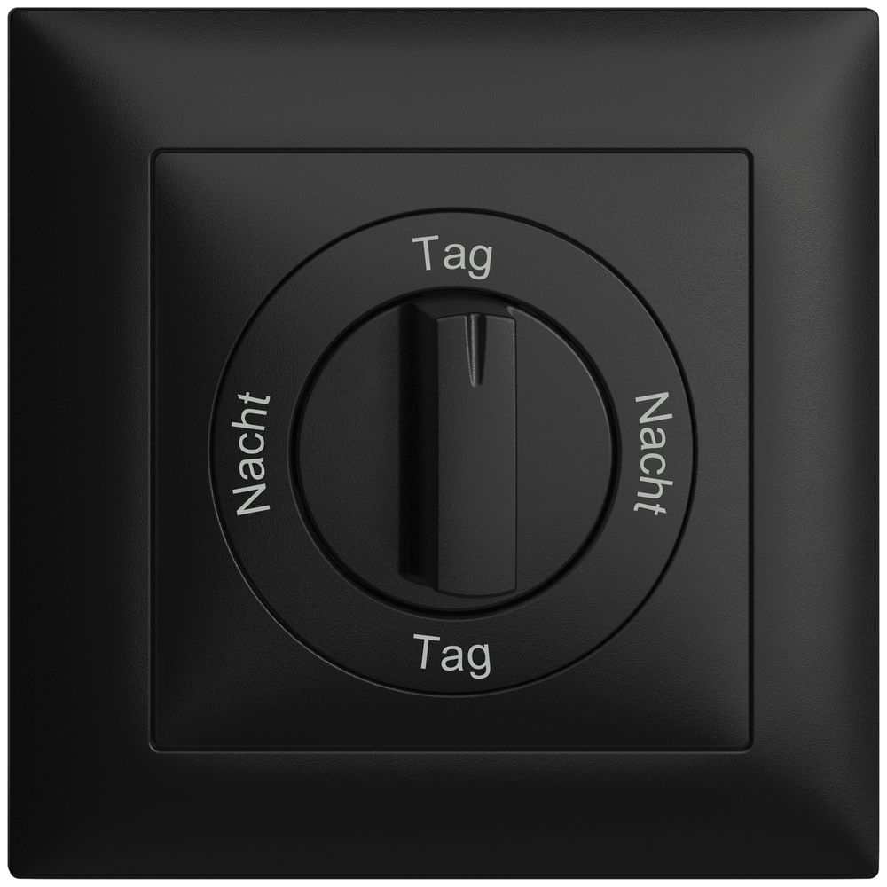 Frontset Nacht-Tag-Nacht-Tag EDIZIOdue 88×88mm schwarz