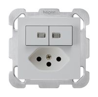 UP-Leuchtkombination 3/1P+A-R+T13 hellgrau kallysto 2 Linsen Befestigungsplatte