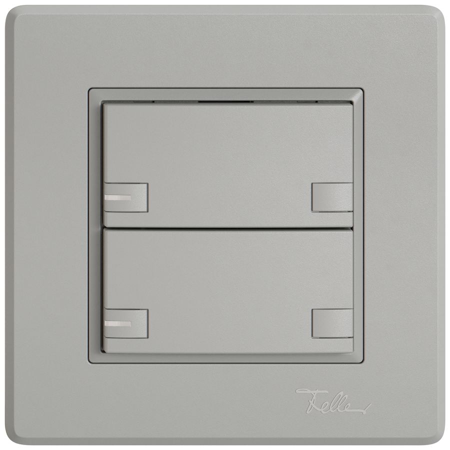 Poussoir KNX RGB ENC EDIZIO.liv SNAPFIX® capteur temp.RGB-LED 2× comm.2T grc