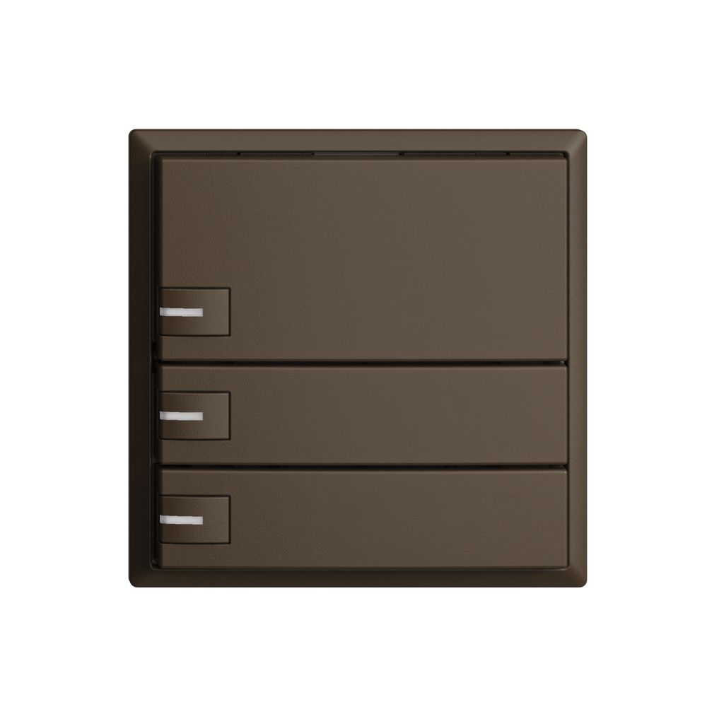 Poussoir univ. ENC 3×1t EDIZIOdue coffee, avec LED