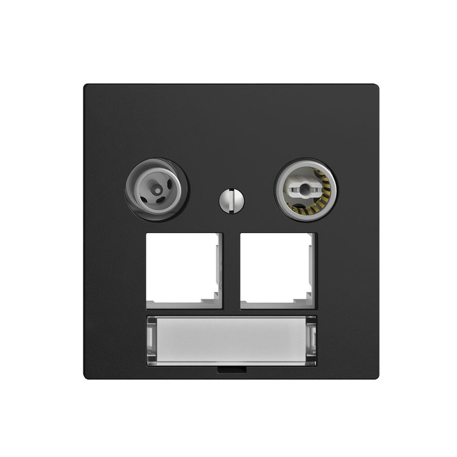 Prise multimédia EDIZIOdue F EASYNET 4dB, p.2×RJ45 S-One, noir