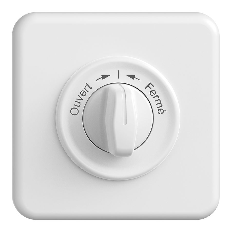 Kit frontal STANDARDdue Ouvert->I<-Fermé blanc 90×90mm pour contact pivotant