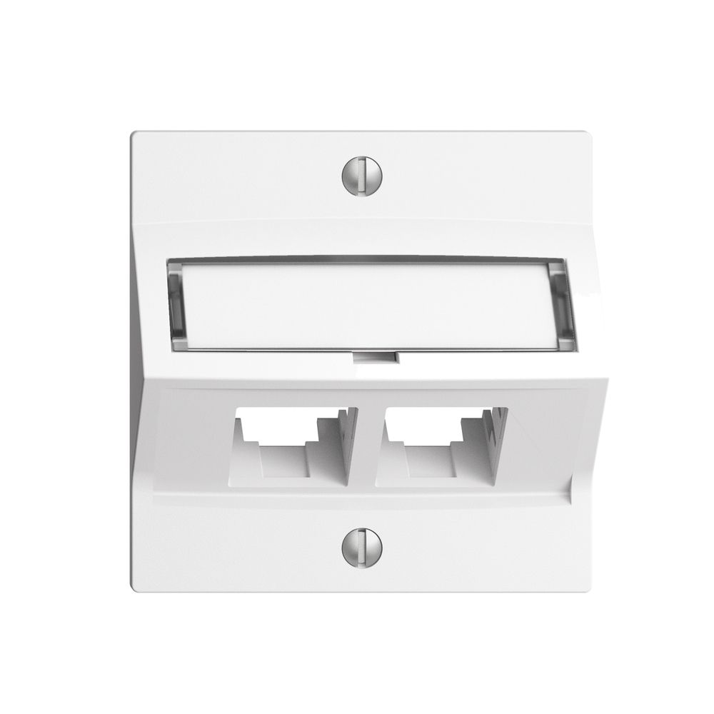 Kit de montage S-One EDIZIOdue F pour 2×RJ45 oblique, blanc