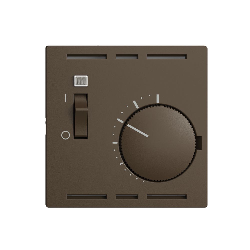 Frontset EDIZIOdue coffee 60×60mm für Raumthermost. mit Schalter