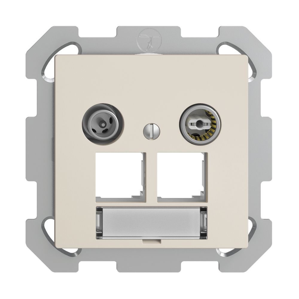 Prise multimédia ENC EDIZIOdue FM EASYNET 4dB, p.2×RJ45 S-One, crema