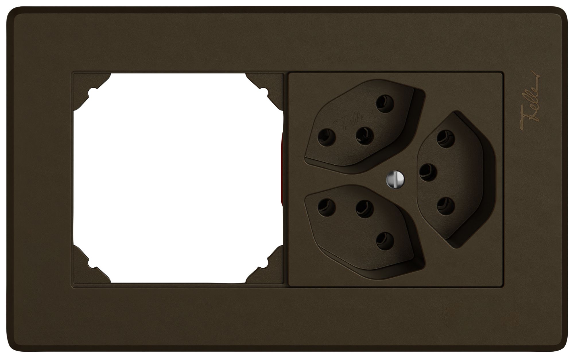 Combinaison ENC EDIZIO.liv SNAPFIX® 1×2 96×156mm vide+3×T13 brun