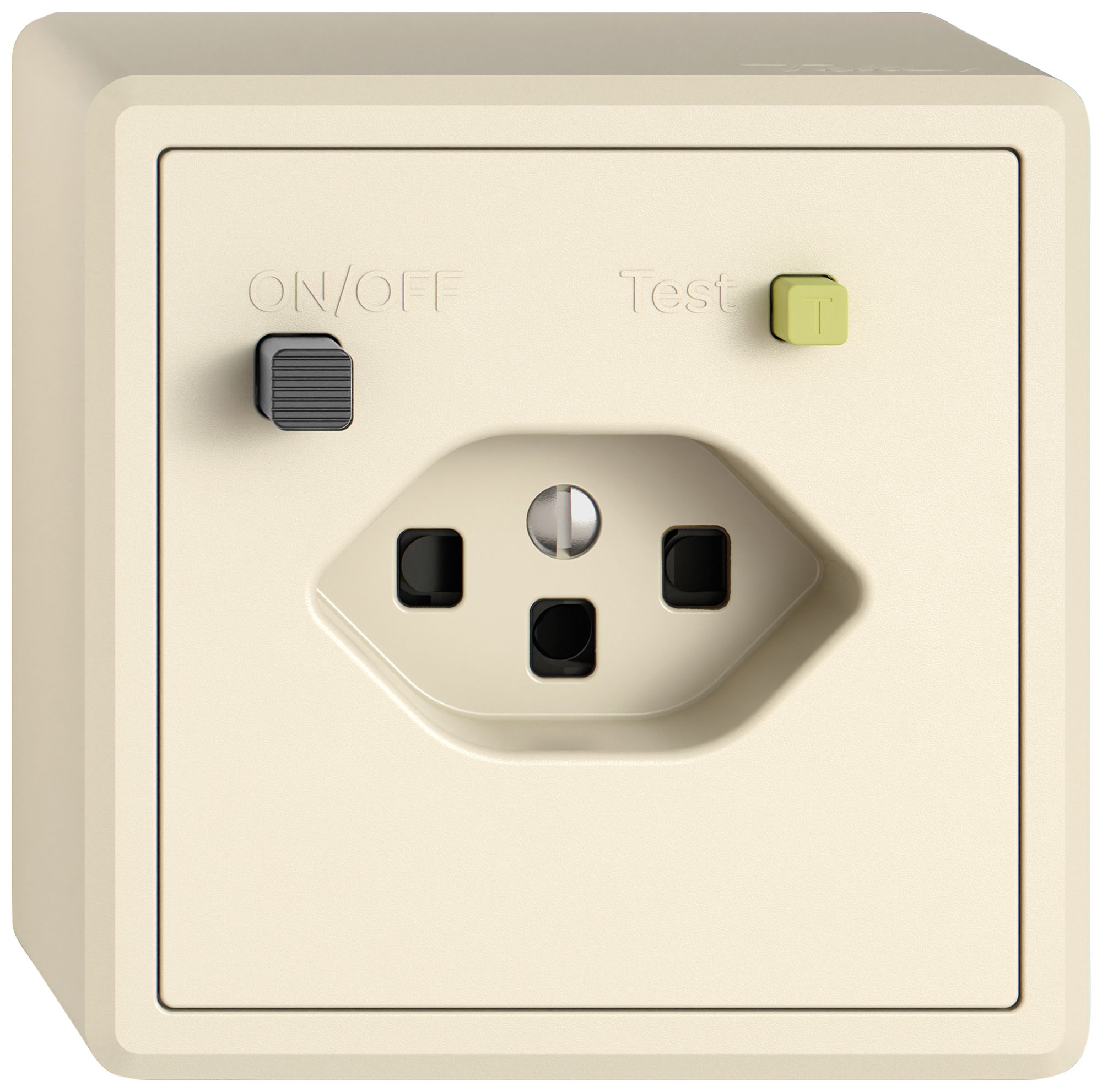 AP-Steckdose FI EDIZIO.liv 1×T23 mit Shutter cr