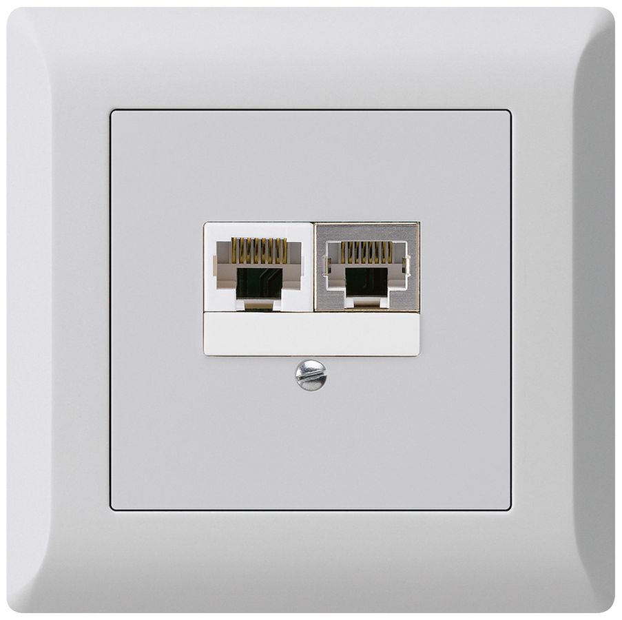Scatola INC kallysto.line 2×RJ45s+u separato grigio chiaro