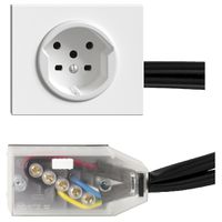 Prise INC T15 blanc pour câble plat Technofil