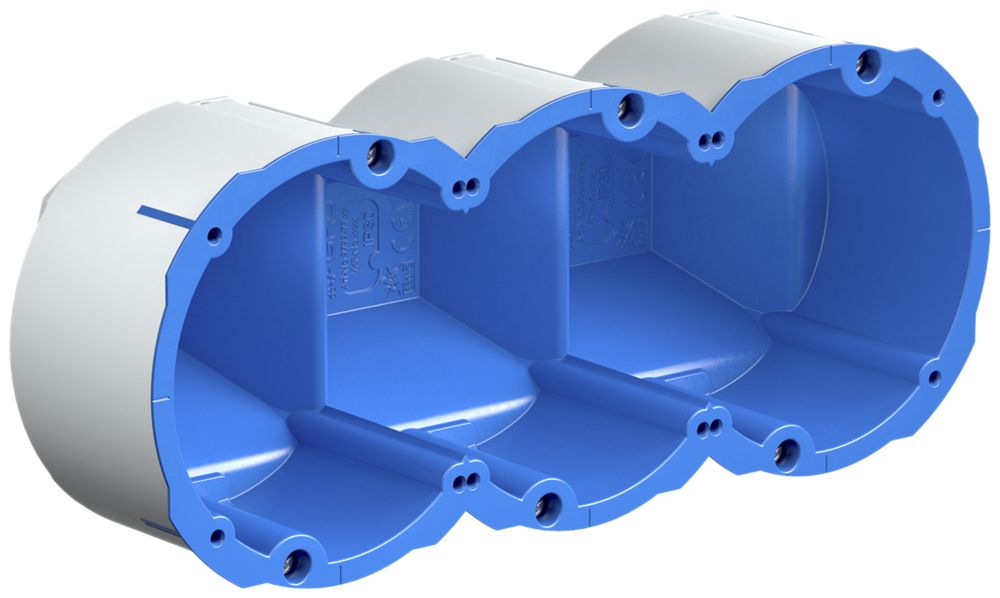 Hohlwanddose AGRO Quickbox Maxi 3×1 Ø83mm Schallschutz