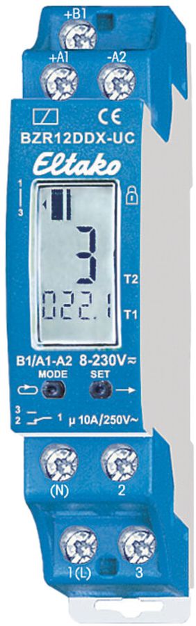 Compteur d'heures/impulsions AMD Eltako, BZR12DDX-UC LCD