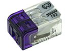 Borne de connexion Woertz 2P 0.2…2.5mm² leviers de commande violet transparent