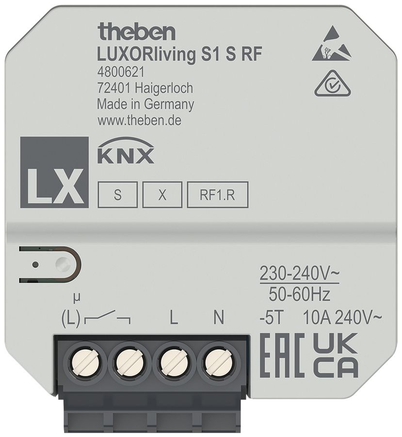 Attuatore-commutatore KNX INC Theben LUXORliving S1 S RF 1-canale