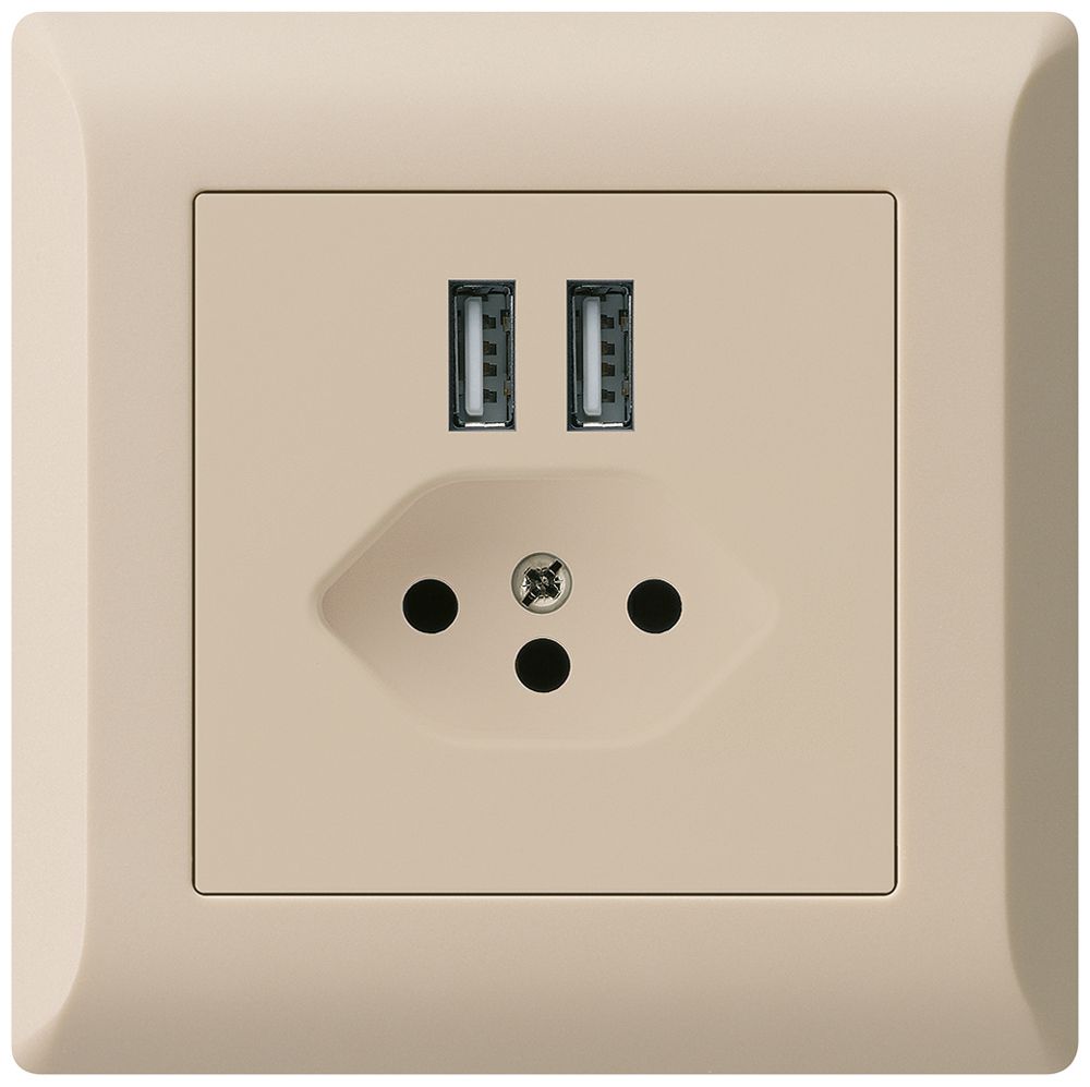 Presa INC 2×USB & T13 kallysto.line 2400mA beige